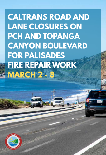Caltrans Road and Lane closures March 2 - 8 